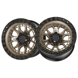 1 X Lock Off Road Commando 20X9 5X127 71.5 Hub 5 Offset Matte Bronze W Matte Black Ring Wheel Rim