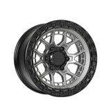 1 X Lock Off Road Commando 17X9 6X135 87.1 Hub 5 Offset Matte Grey W Matte Black Ring Wheel Rim
