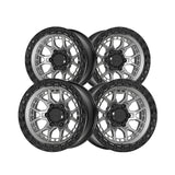 1 X Lock Off Road Commando 20X10 8X180 124.3 Hub 4.79 Offset Matte Grey W Matte Black Ring Wheel Rim