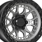 1 X Lock Off Road Commando 20X9 6X139.7 106.2 Hub 5 Offset Matte Grey W Matte Black Ring Wheel Rim