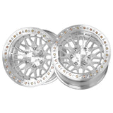 1 X Lock Off Road Invader Forged Beadlock 17x9 6x139.7 78.1 Hub 4.53 Offset Raw Machine Forged Wheel Rim