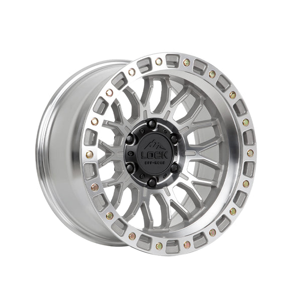 1 X Lock Off Road Combat 20x9 6x139.7 106.2 Hub 5 Offset Machine With Clear Coat Wheel Rim