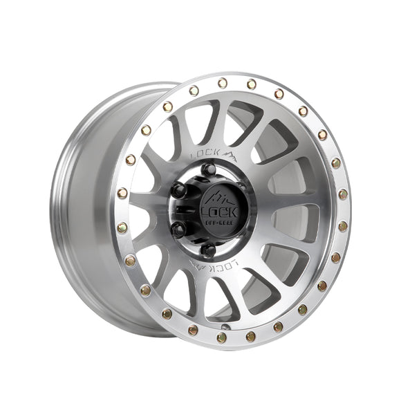 1 X Lock Off Road Yosemite 17X9 5X127 71.5 Hub 5 Offset Machine With Clear Coat Wheel Rim