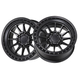 1 X Lock Off Road Baja 17X8 5X114.3 73.1 Hub 6.07874015748031 Offset Matte Black W Matte Black Ring Wheel Rim