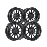 1 X Lock Off Road Baja 17X8 6X130 84.1 Hub 6 Offset Matte Black W Matte Black Ring Wheel Rim