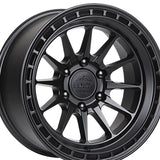 1 X Lock Off Road Baja 17X8 5X114.3 73.1 Hub 6.07874015748031 Offset Matte Black W Matte Black Ring Wheel Rim