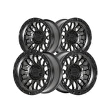 1 X Lock Off Road Combat 17X9 6X139.7 106.2 Hub 5.04 Offset Matte Black W Matte Black Ring Wheel Rim