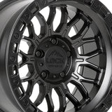 1 X Lock Off Road Combat 17X9 6X139.7 106.2 Hub 5.04 Offset Matte Black W Matte Black Ring Wheel Rim