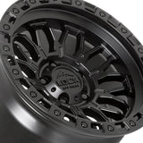 1 X Lock Off Road Combat 17X9 6X139.7 106.2 Hub 5.04 Offset Matte Black W Matte Black Ring Wheel Rim