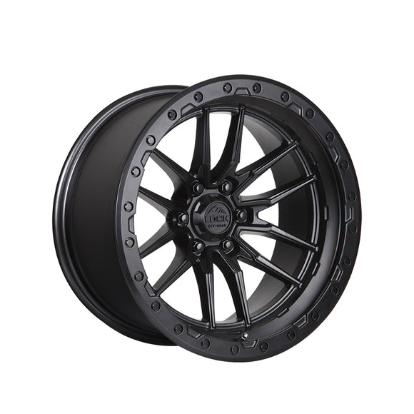 1 X Lock Off Road Krawler 17X9 6X139.7 106.2 Hub 4.53 Offset Matte Black W Matte Black Ring Wheel Rim