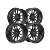 1 X Lock Off Road Krawler 22X10 6X139.7 106.2 Hub 4.79 Offset Matte Black W Matte Black Ring Wheel Rim