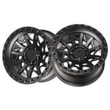 1 X Lock Off Road Lunatic 18X9 5X127 71.5 Hub 4.53 Offset Matte Black W Matte Black Ring Wheel Rim