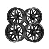 1 X Lock Off Road Matrix 20x9 6x135/6x139.7 106.2 Hub 5 Offset Matte Black W Matte Black Ring Wheel Rim