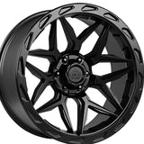 1 X Lock Off Road Matrix 20x9 5x127/5x139.7 87.1 Hub 5 Offset Matte Black W Matte Black Ring Wheel Rim