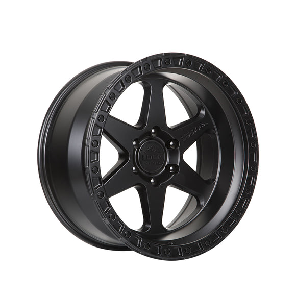 1 X Lock Off Road Olympus 20X10 6X139.7 106.2 Hub 4.553 Offset Matte Black W Matte Black Ring Wheel Rim