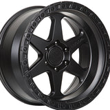 1 X Lock Off Road Olympus 18x9 5x127 71.5 Hub 5.04 Offset Matte Black W Matte Black Ring Wheel Rim