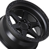 1 X Lock Off Road Olympus 18X9 6X139.7 106.2 Hub 4.53 Offset Matte Black W Matte Black Ring Wheel Rim