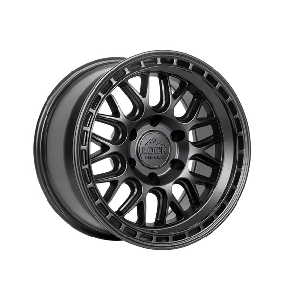 1 X Lock Off Road Onyx 17x9 6x139.7 106.2 Hub 4.53 Offset Matte Black W Matte Black Ring Wheel Rim