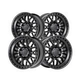 1 X Lock Off Road Onyx 17x9 6x139.7 106.2 Hub 4.53 Offset Matte Black W Matte Black Ring Wheel Rim