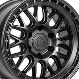 1 X Lock Off Road Onyx 17x9 6x139.7 106.2 Hub 4.53 Offset Matte Black W Matte Black Ring Wheel Rim