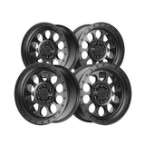1 X Lock Off Road 50CAL 17x9 5x127 71.5 Hub 4.53 Offset Matte Black W Matte Black Ring Wheel Rim