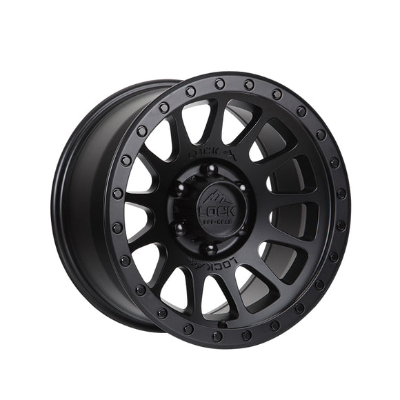 1 X Lock Off Road Yosemite 20x10 8x170 125.2 Hub 4.79 Offset Matte Black W Matte Black Ring Wheel Rim