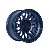 1 X Lock Off Road Combat 17X9 6X135 87.1 Hub 5.04 Offset Matte Blue Wheel Rim