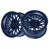 1 X Lock Off Road Combat 17X9 6X135 87.1 Hub 5.04 Offset Matte Blue Wheel Rim
