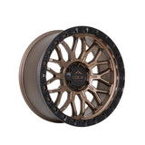 1 X Lock Off Road Combat 17x9 6x135 87.1 Hub 5.04 Offset Matte Bronze W Matte Black Ring Wheel Rim