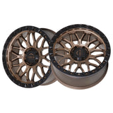 1 X Lock Off Road Combat 17x9 6x135 87.1 Hub 4.53 Offset Matte Desert Bronze W Matte Black Ring Wheel Rim