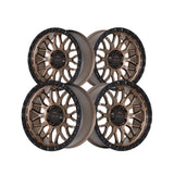 1 X Lock Off Road Combat 17x9 6x135 87.1 Hub 4.53 Offset Matte Desert Bronze W Matte Black Ring Wheel Rim