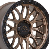 1 X Lock Off Road Combat 20X10 8X180 124.3 Hub 4.79 Offset Matte Bronze W Matte Black Ring Wheel Rim