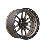 1 X Lock Off Road Krawler 22X10 8X165.1 125.2 Hub 4.79 Offset Matte Bronze W Matte Black Ring Wheel Rim