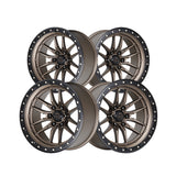 1 X Lock Off Road Krawler 22x10 6x135 87.1 Hub 4.79 Offset Matte Bronze W Matte Black Ring Wheel Rim