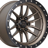 1 X Lock Off Road Krawler 20x9 6x139.7 106.2 Hub 5 Offset Matte Bronze W Matte Black Ring Wheel Rim