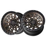1 X Lock Off Road Lunatic 20X9 8X165.1 125.2 Hub 5.04 Offset Matte Bronze W Matte Black Ring Wheel Rim