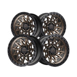 1 X Lock Off Road Lunatic 20X9 8X165.1 125.2 Hub 5.04 Offset Matte Bronze W Matte Black Ring Wheel Rim