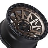 1 X Lock Off Road Lunatic 20X9 8X165.1 125.2 Hub 5.04 Offset Matte Bronze W Matte Black Ring Wheel Rim