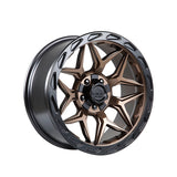 1 X Lock Off Road Matrix 22x10 5x127/5x139.7 87.1 Hub 4.79 Offset Matte Bronze W Matte Black Ring Wheel Rim