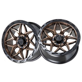 1 X Lock Off Road Matrix 22x10 5x127/5x139.7 87.1 Hub 4.79 Offset Matte Bronze W Matte Black Ring Wheel Rim
