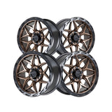 1 X Lock Off Road Matrix 20x10 8x180 124.3 Hub 4.79 Offset Matte Bronze W Matte Black Ring Wheel Rim