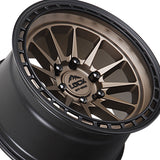 1 X Lock Off Road Baja 17X8 6X130 84.1 Hub 6 Offset Matte Desert Bronze W Matte Black Ring Wheel Rim