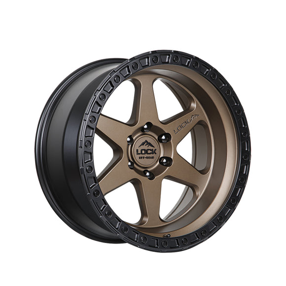 1 X Lock Off Road Olympus 18x9 5x127 71.5 Hub 5.04 Offset Matte Bronze W Matte Black Ring Wheel Rim