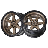 1 X Lock Off Road Olympus 18x9 5x127 71.5 Hub 5.04 Offset Matte Bronze W Matte Black Ring Wheel Rim