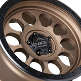 1 X Lock Off Road 50CAL 20x9 6x139.7 106.2 Hub 4.53 Offset Matte Desert Bronze W Matte Black Ring Wheel Rim