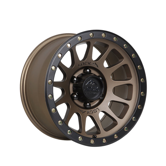 1 X Lock Off Road Yosemite 20x10 5x127 71.5 Hub 4.79 Offset Matte Bronze W Matte Black Ring Wheel Rim
