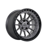 1 X Lock Off Road Baja 17x9 6x139.7 106.2 Hub 4.53 Offset Matte Grey W Matte Black Ring Wheel Rim