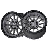 1 X Lock Off Road Baja 17X9 6X139.7 106.2 Hub 5 Offset Matte Grey W Matte Black Ring Wheel Rim