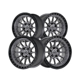 1 X Lock Off Road Baja 17X9 6X135 87.1 Hub 5 Offset Matte Grey W Matte Black Ring Wheel Rim