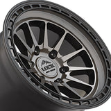 1 X Lock Off Road Baja 17X8 6X130 84.1 Hub 6 Offset Matte Grey W Matte Black Ring Wheel Rim